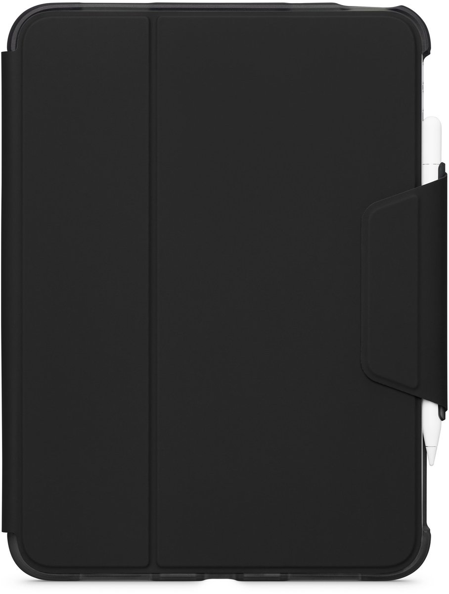 Tech21 Tablethoes geschikt voor Apple iPad 10 (2022) Hoes | Tech21 FlexFolio Backcover + Stylus Houder | Schokbestendig iPad 10 (2022) Telefoonhoesje | Anti Shock Proof + Standaard - Tint | Zwart