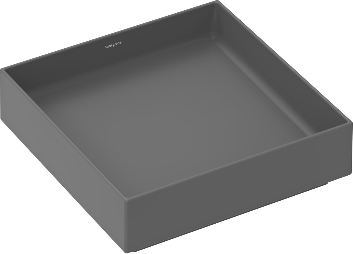 Hansgrohe Xuniva Evo E - Opbouwwastafel, 40x40 cm, zonder overloop, zonder kraangat, mat grijs 60324760