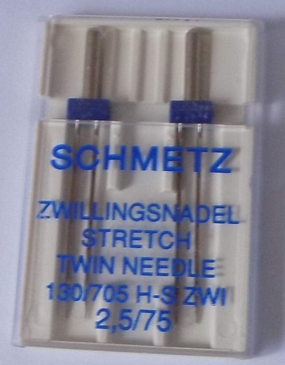 Tweeling Stretch Naaimachine Naalden Maat 2.5/75 - 2 Stuks