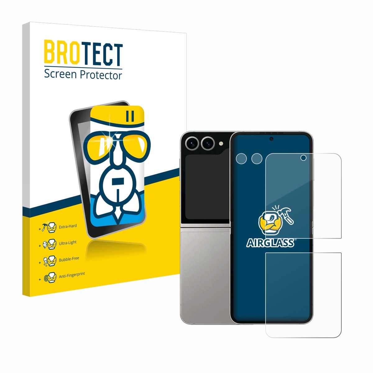 Screenprotector voor Samsung Galaxy Z Flip 6 (Voor+Camera) Beschermglas transparant
