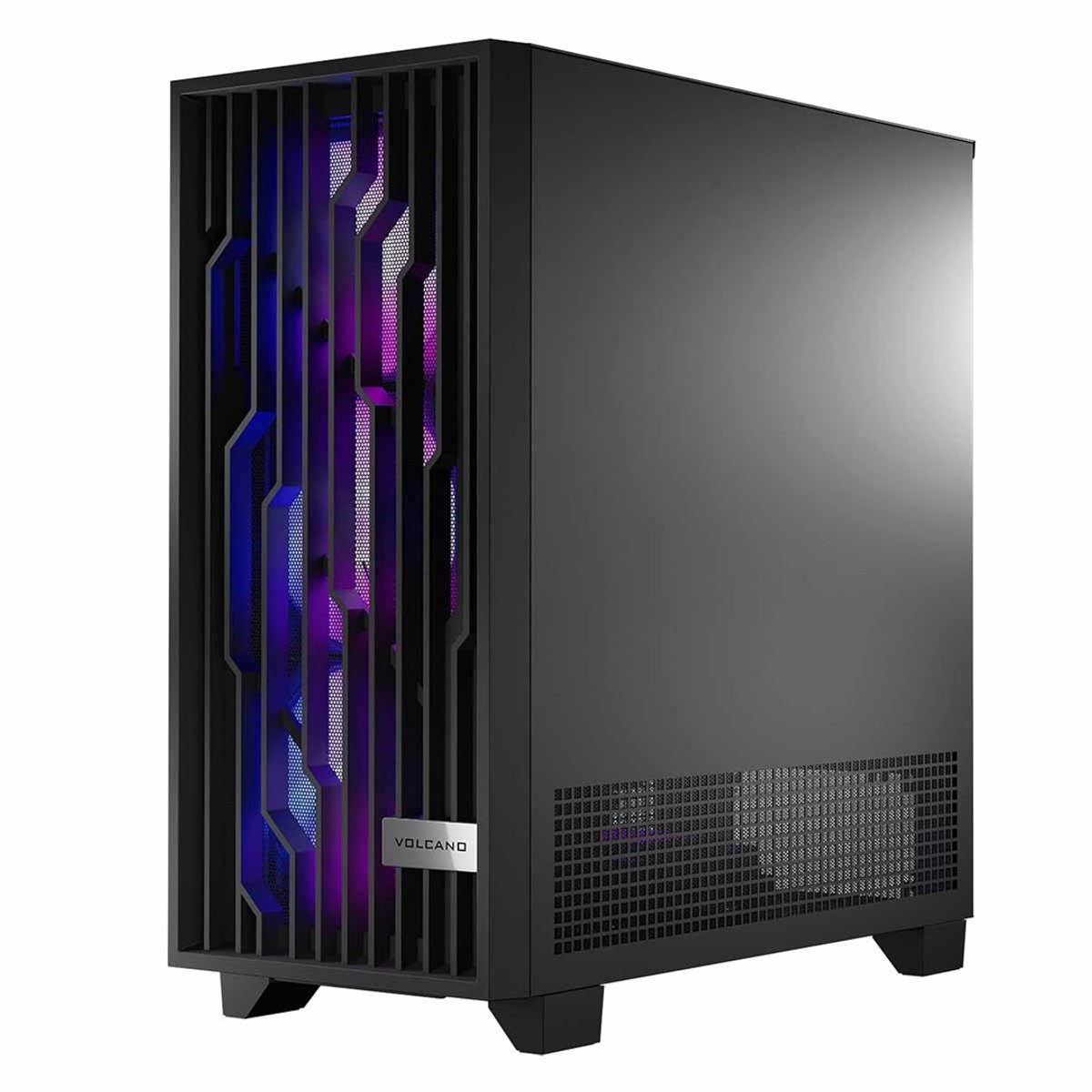 MODECOM Volcano Perun Apex ARGB Black - Midi Tower Behuizing - Gehard Glas - Inclusief 4x 140mm ARGB Fans - USB-C - Zwart