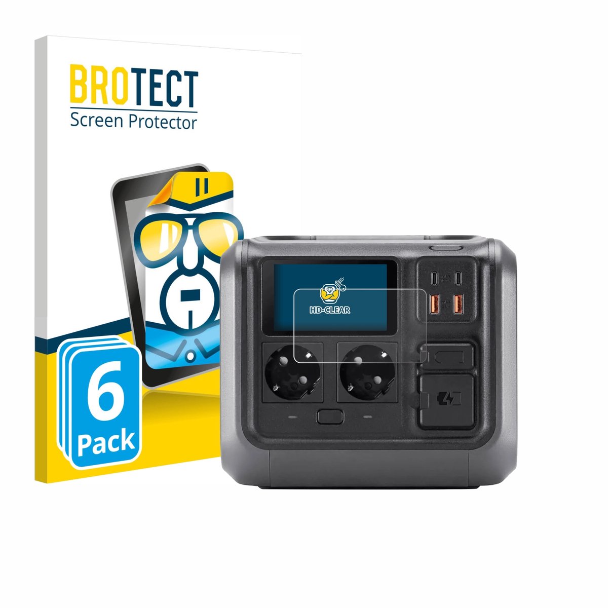 BROTECT - Screenprotector voor DJI Power 500 - Folie Beschermfolie transparant 6 Stuks