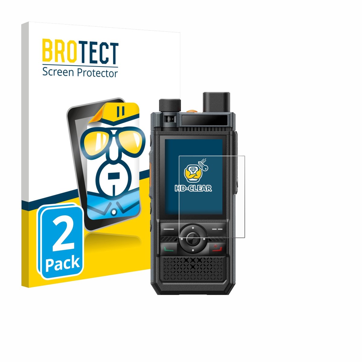 BROTECT - Screenprotector voor Hytera P50 - Folie Beschermfolie transparant 2 Stuks