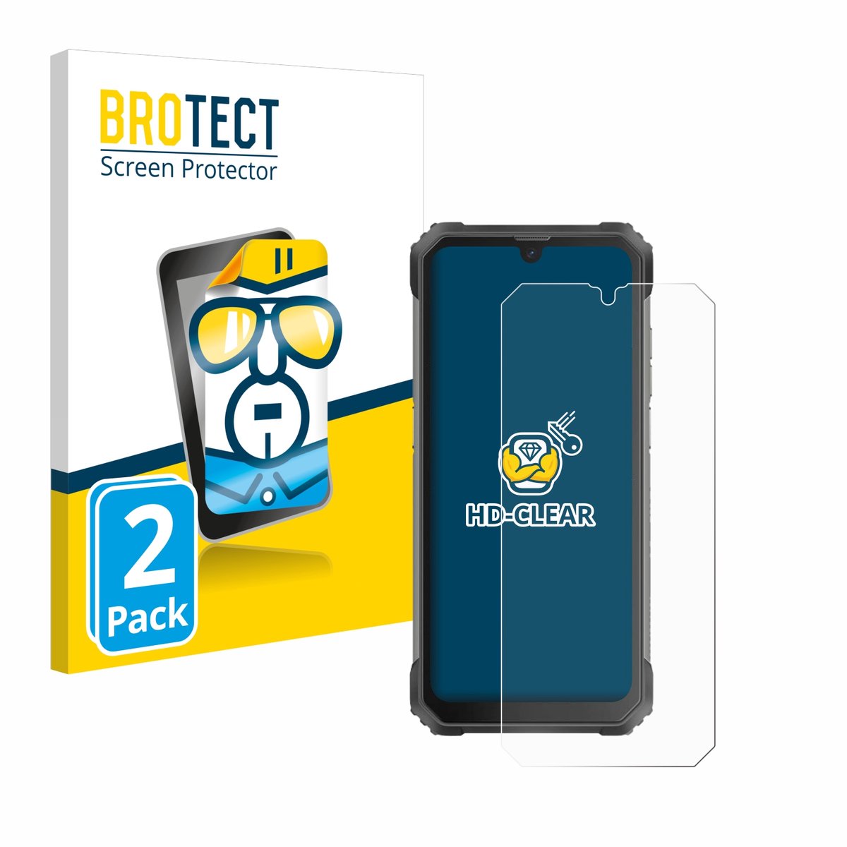 BROTECT - Screenprotector voor Blackview BV8800 - Folie Beschermfolie transparant 2 Stuks