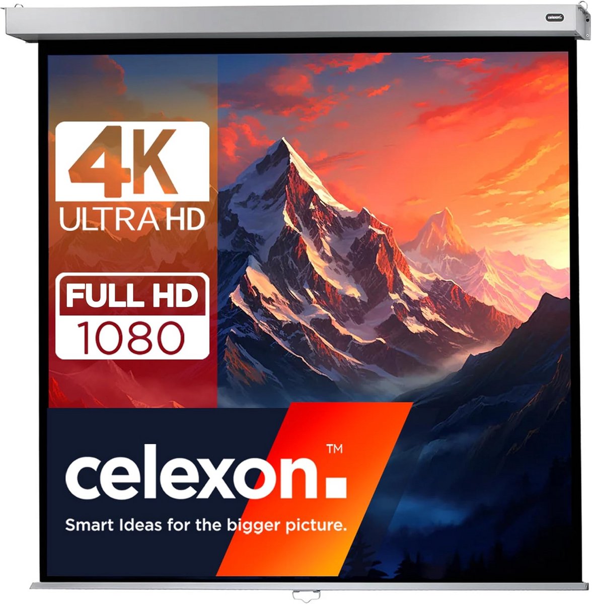 Handmatig Rolscherm 160x160 cm (1:1) voor School, Kantoor & Thuisbioscoop - Full HD & 3D
