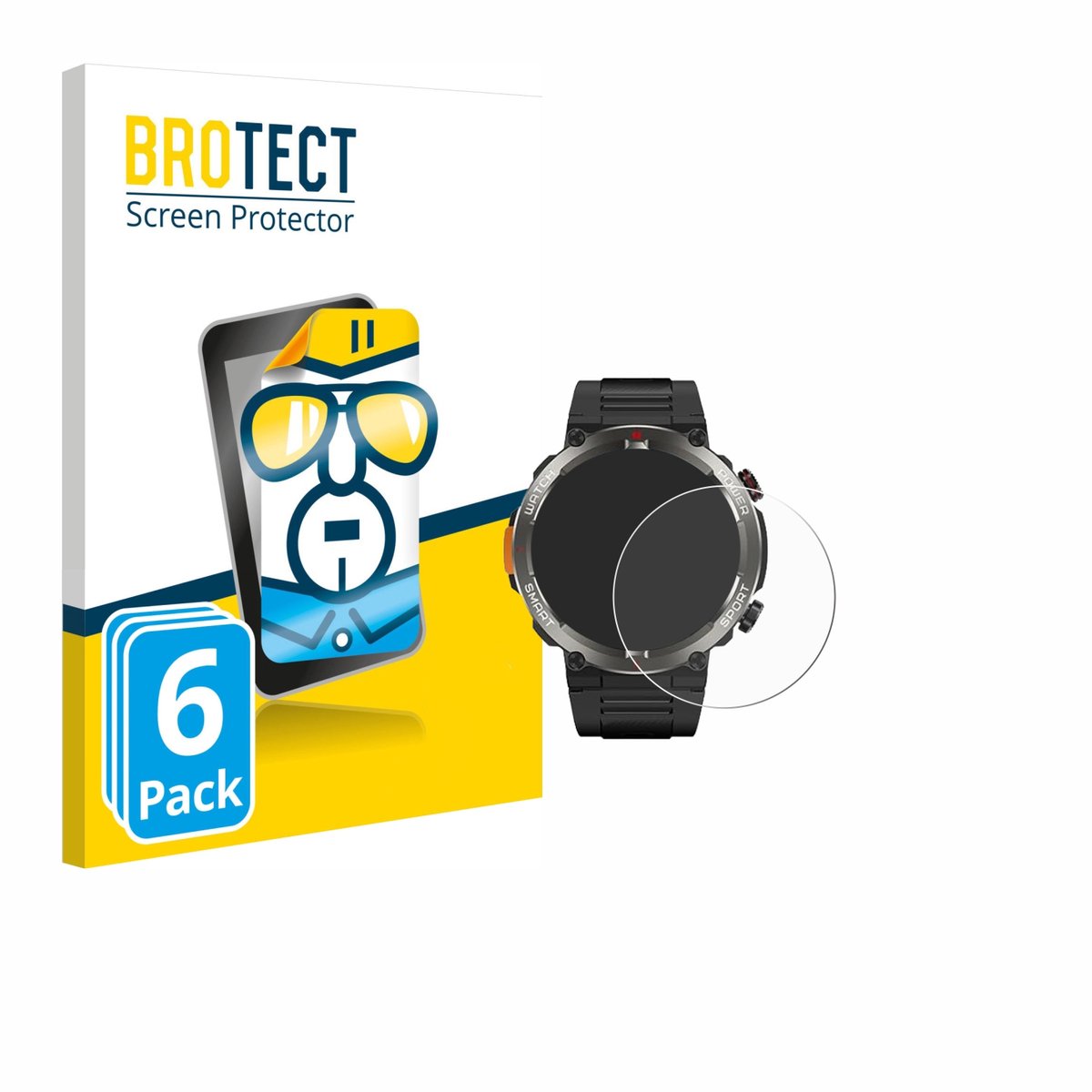 BROTECT - Screenprotector voor Yxtel W50Pro 1.45" - Folie Beschermfolie transparant 6 Stuks
