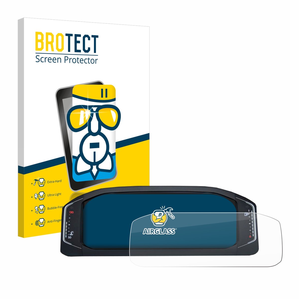 Screenprotector voor Volkswagen Active Info Display T-Roc Beschermglas transparant