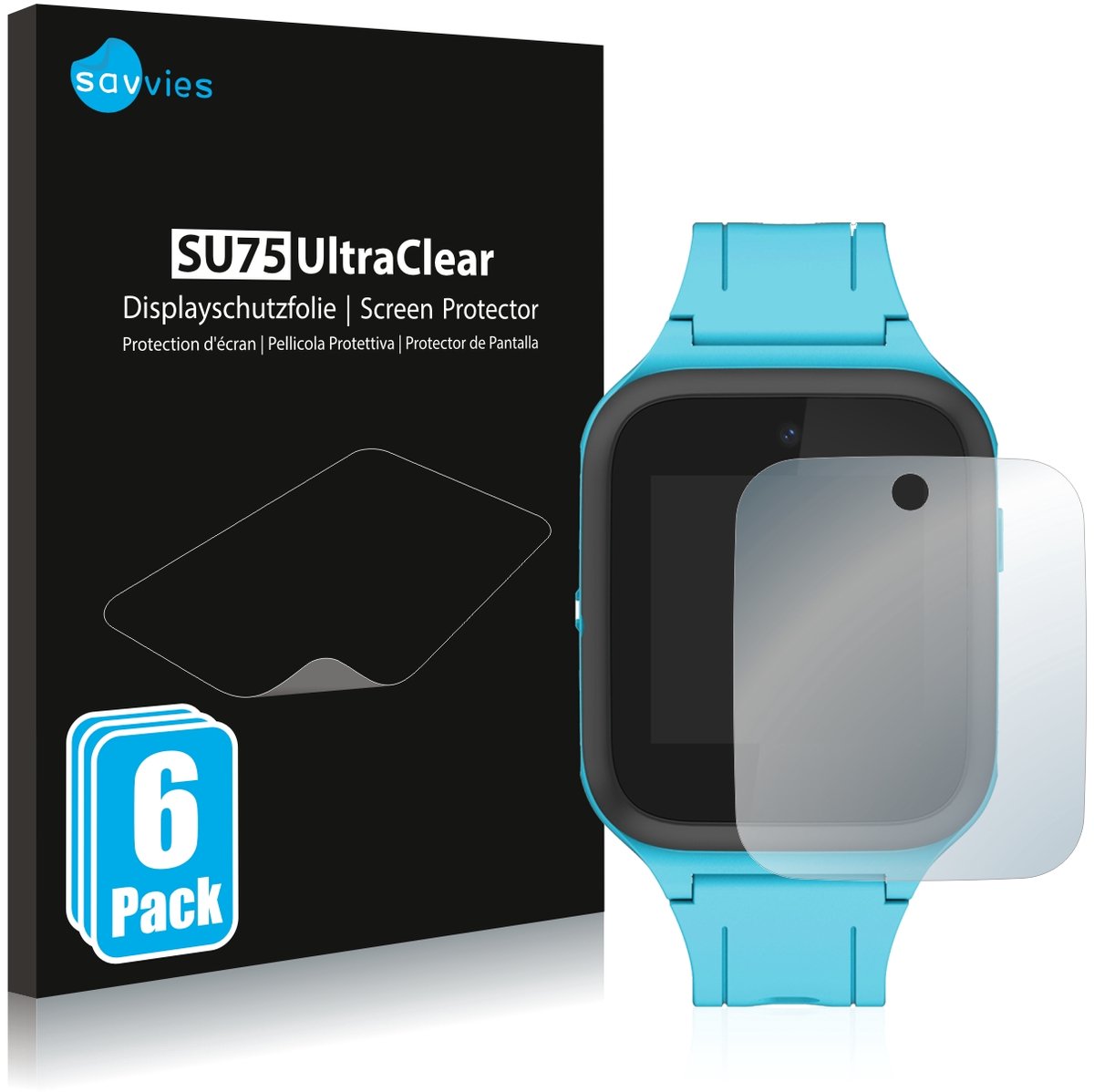 Savvies - Screenprotector voor TCL Movetime Family Watch MT40 - Folie Beschermfolie transparant 6 Stuks