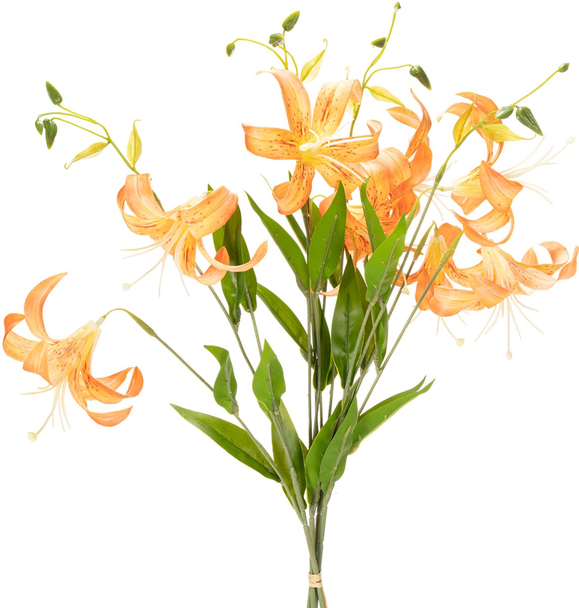 Viana Kunstmatige lelies, decoratie voor bruiloften en evenementen, 77 cm, 4 oranje