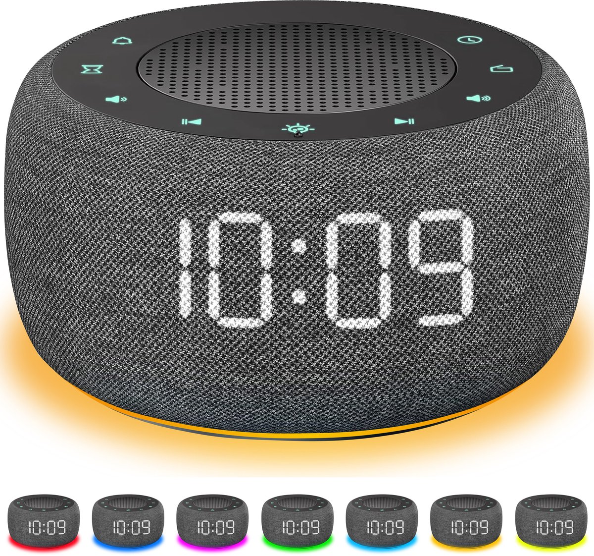 Homery Digitale Wekkerradio met Nachtlampje – Klokradio Slaapkamer – FM Radio – 4 Alarmgeluiden – 7 LED Kleuren – Dimbaar Display – Snoozefunctie – Wekker Kinderen & Volwassenen