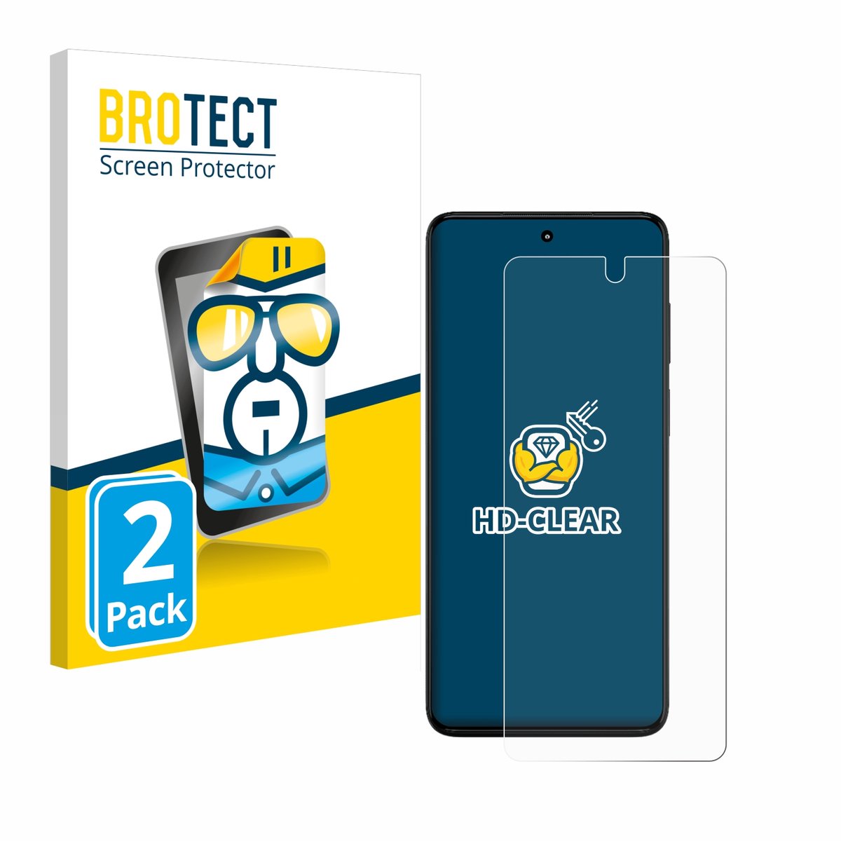 BROTECT - Screenprotector voor Motorola Moto G82 5G - Folie Beschermfolie transparant 2 Stuks