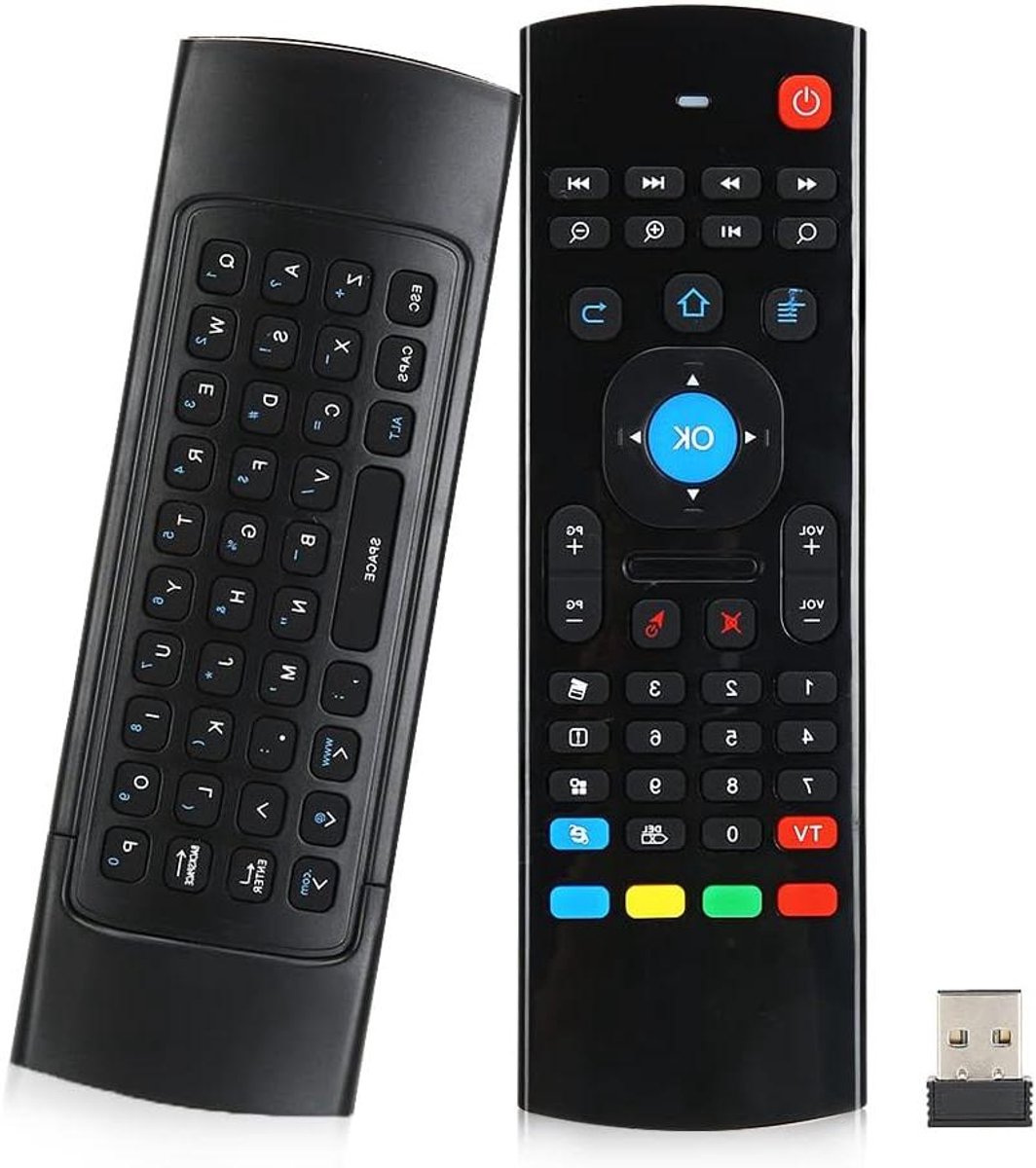 Allecto - Draadloze Afstandsbediening voor TV en PC - Bewegingsdetectie - Zwart - Infrarood - Compatibel met TV en PC - MX3 2.4G Luchtvliegmuis