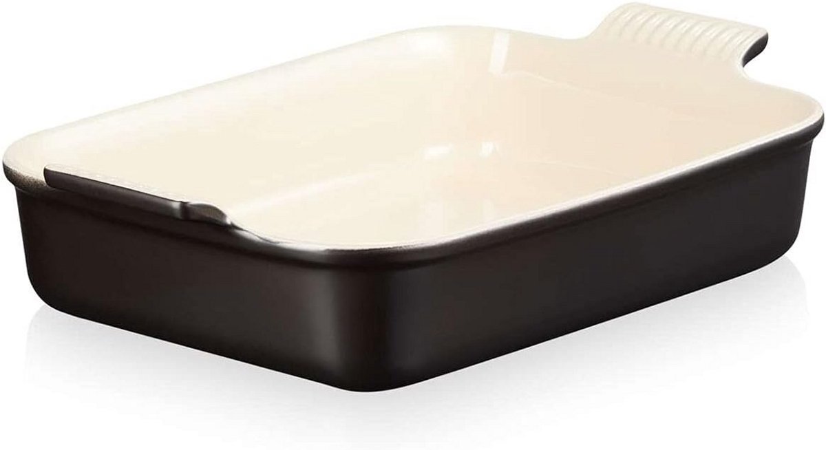 Rechthoekige Ovenschaal van Steengoed 32 cm Mat Zwart - Geschikt voor Oven en Vaatwasser