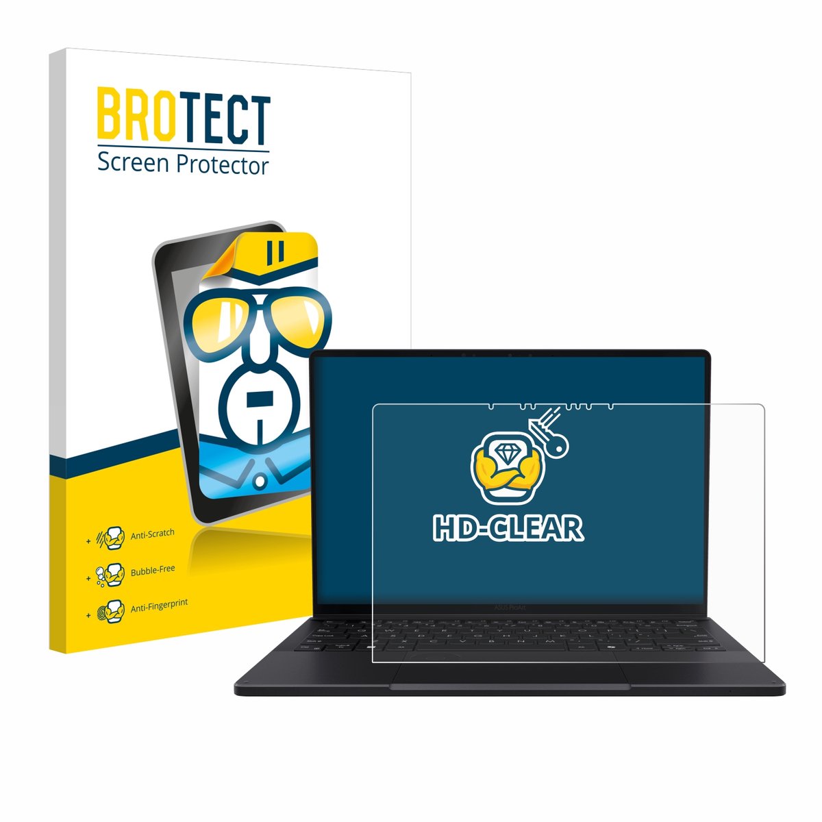 BROTECT - Screenprotector voor ASUS ProArt PX13 - Folie Beschermfolie transparant 2 Stuks