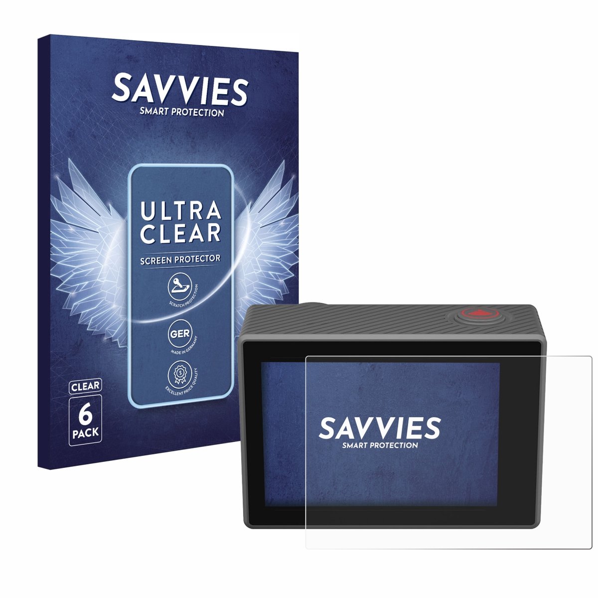 Savvies - Screenprotector voor Akaso V50 Elite - Folie Beschermfolie transparant 6 Stuks
