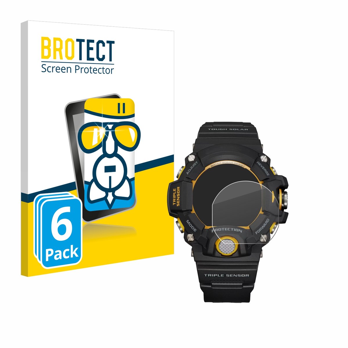 Screenprotector 6 Stuks voor Casio G-Shock GW-9400Y-1 Beschermglas transparant