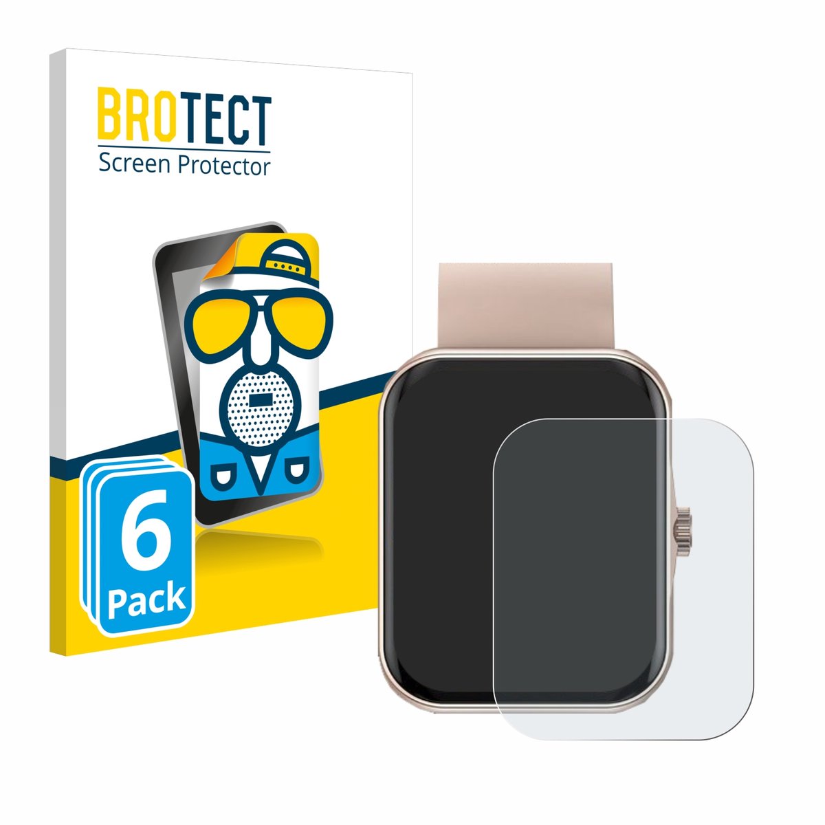 BROTECT - Screenprotector voor Mutoy Smartwatch 1.83" - Folie Beschermfolie matte 6 Stuks