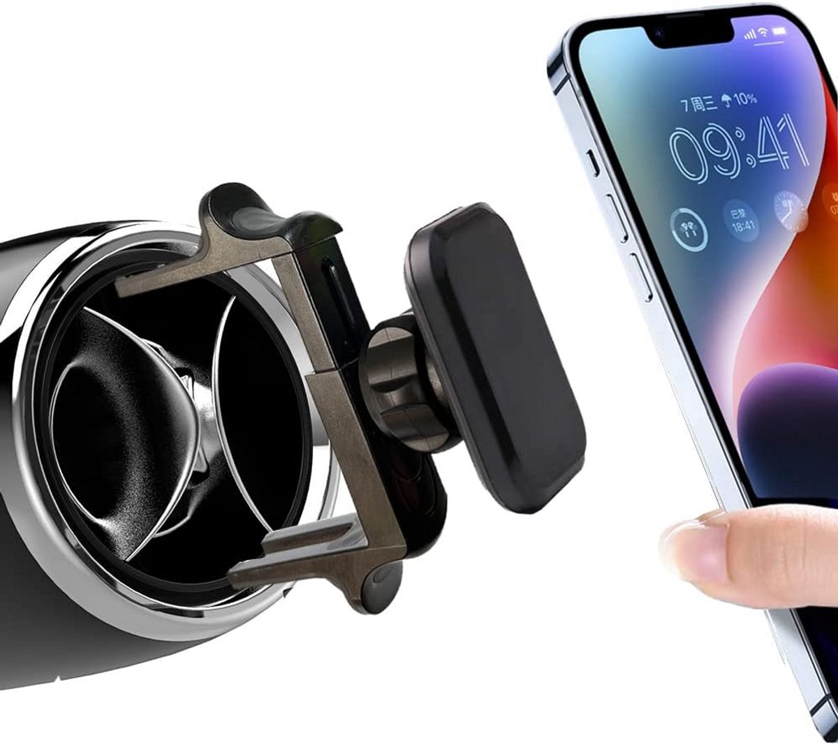 Magnetische Auto Telefoonhouder voor Rond Ventiel, Compatibel met meeste Smartphones