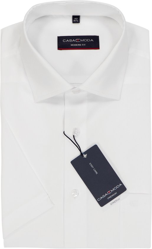 Casa Moda Chemise unie blanche à manches courtes Kent Modern Fit - 44