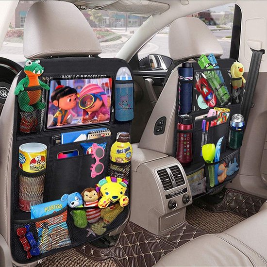 Auto Organizer voor Achterbank - Premium met 25cm Tafeltje & 9 Vakken - Road Trip Essentials Reisaccessoires - Zwart - 2 Stuks — afbeelding 3