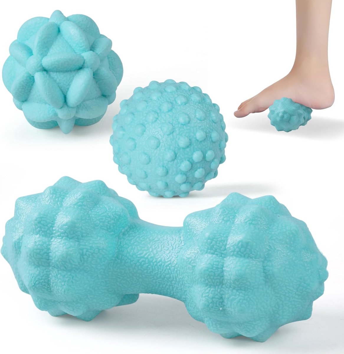 3-Delige Massagebal Set: Spiky Ballen en Peanut Bal voor Triggerpoint en Fasciamassage