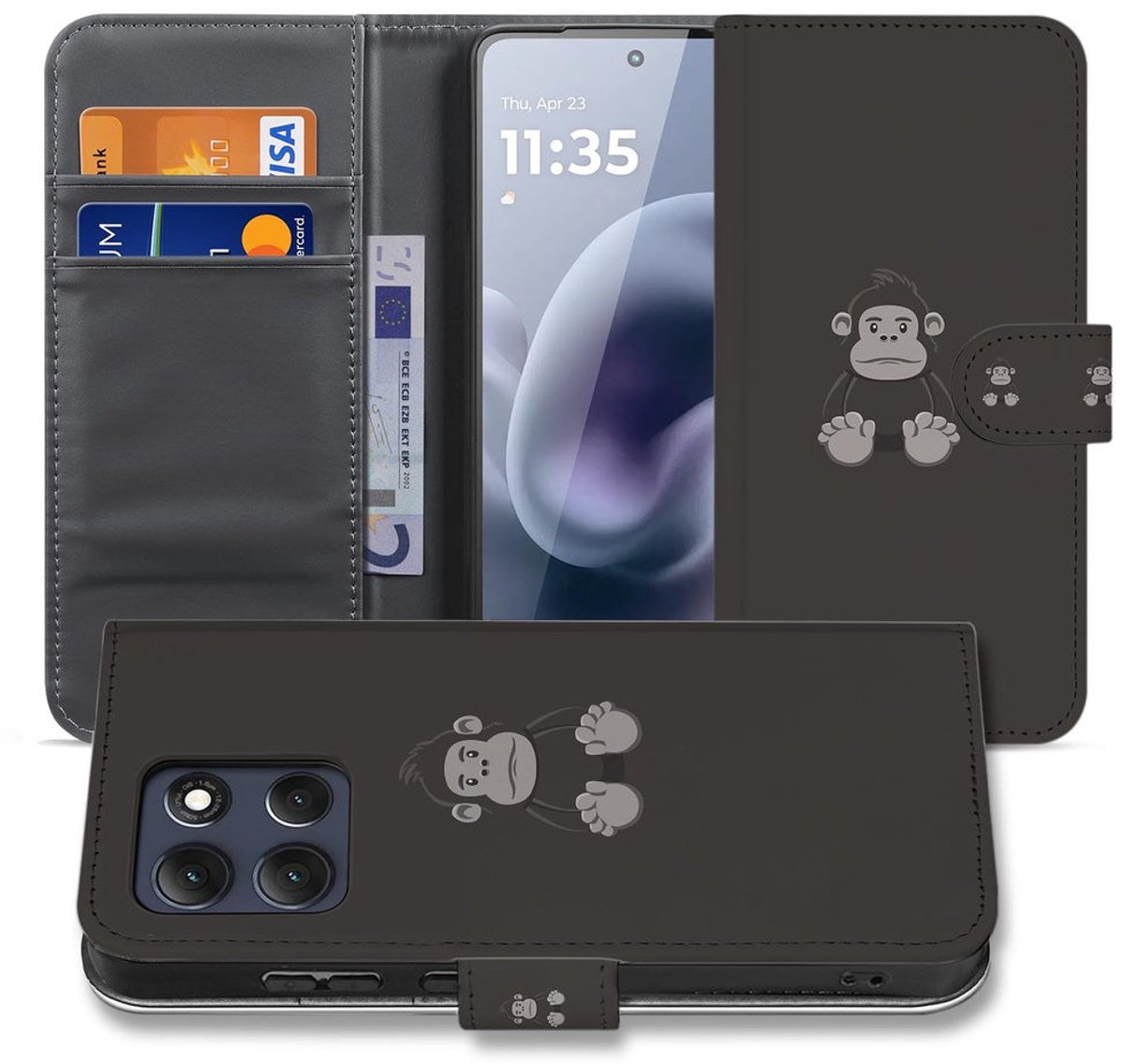Motorola Moto G86 Portemonnee Hoesje Gorilla Bruin