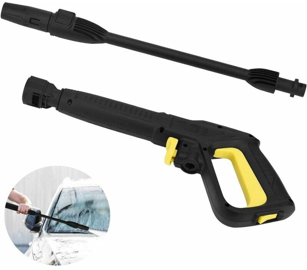 Vervangend pistool en spuitlans geschikt voor Karcher K2 K3 K4 K5 K6 K7 hogedrukreiniger, snelkoppelbaar waterstraalpistool voor Krcher K2 K7-serie