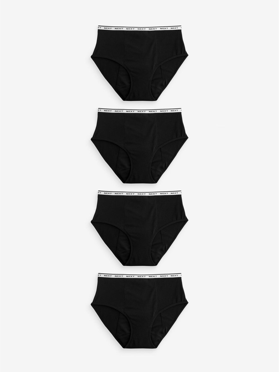 Next Set van 4 volledig bedekkende katoenen menstruatieslips voor zware menstruatie
