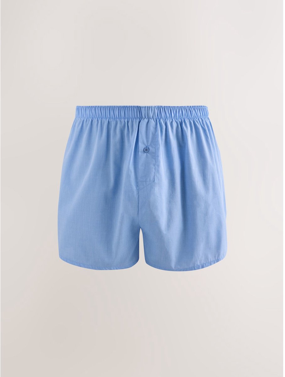 Next - Heren - Set van 4 geweven boxershorts - Blauw