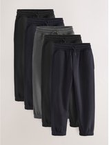 Next - Jongens - Basic joggingbroeken, set van 5 - Zwart