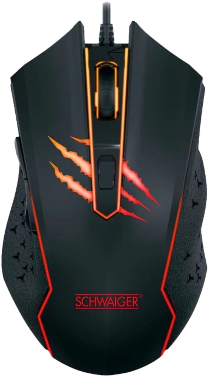 Schwaiger USB Gaming Muis RGB LED Verlicht Gamer Mouse 6 Knoppen dpi-Schakelaar