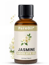 PureOil - Jasmijn Olie - 15ml - Etherische Olie - Voor Haar | Huid | Gezicht | Scalp | Nagels | Diffuser - 100% Puur, Natuurlijk & Vegan