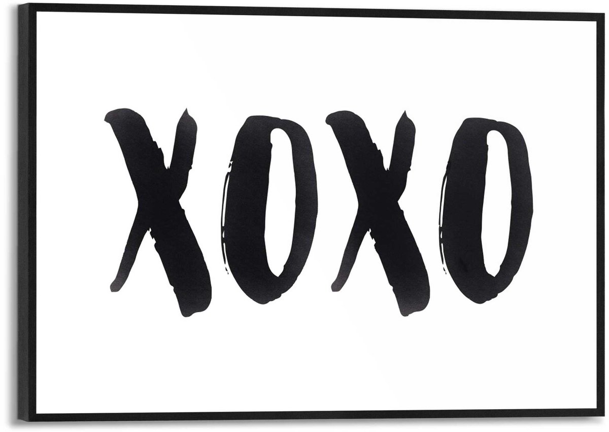 REINDERS Schilderij XOXO - 20 x 30 - Hout - REINDERS Zwart-Wit Zwart