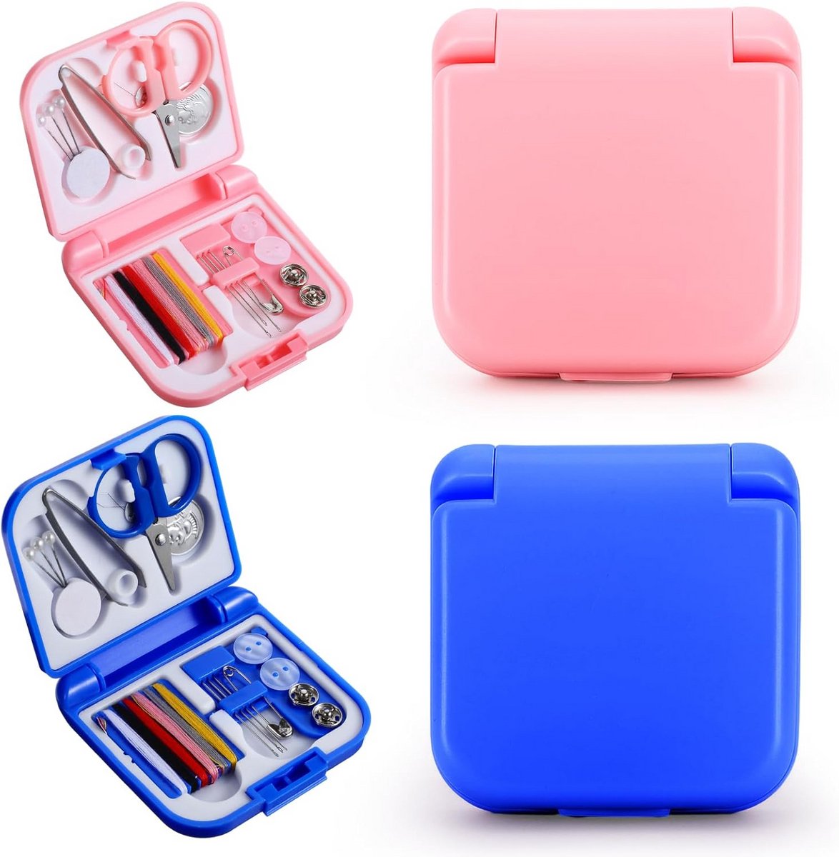 Reis Naaiset - Mini Naaiset - Snel Reparen - Compact Dubbel Set - 19 x 8 x 1.8 cm