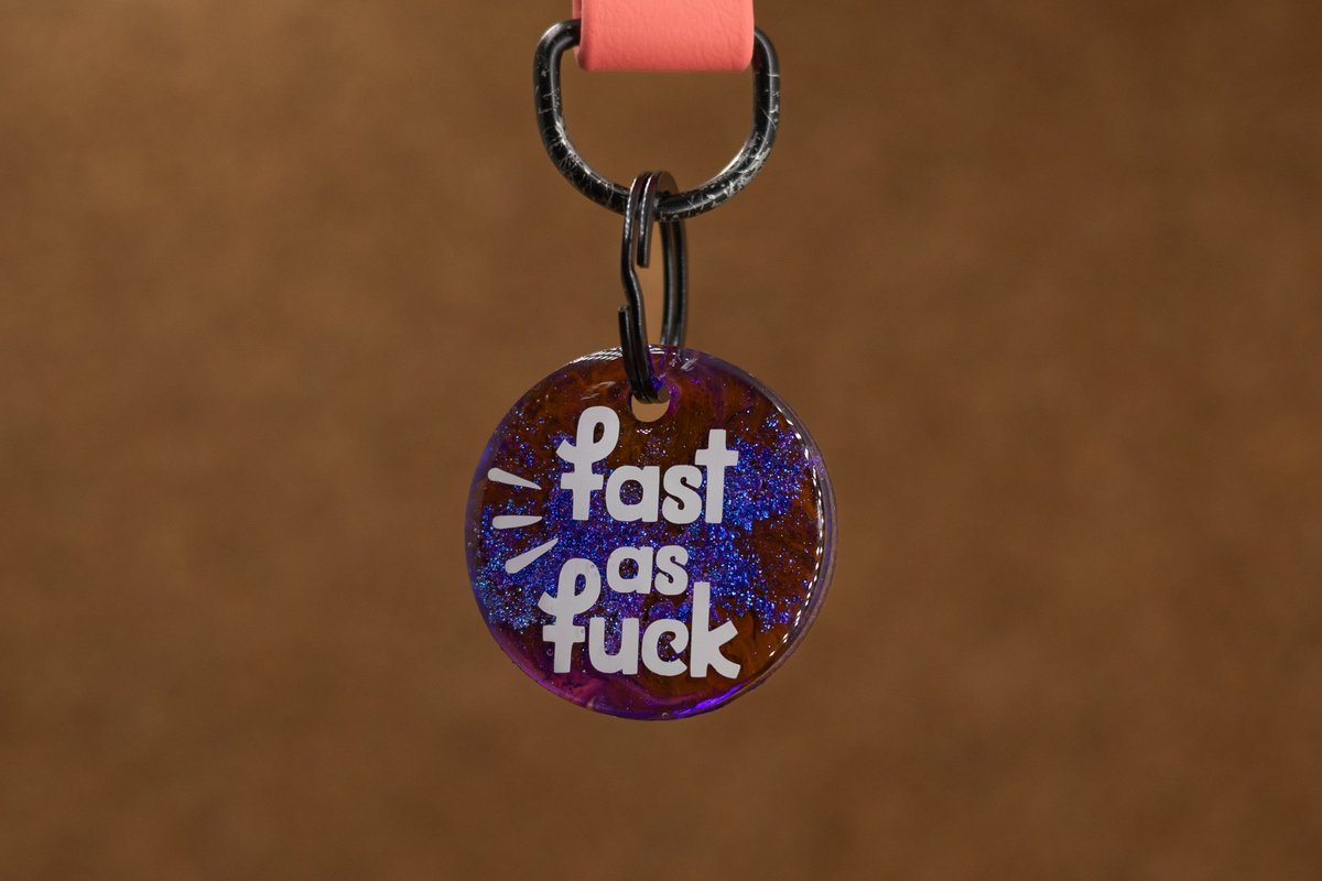Crackerjack hondenpenning - Fun tag - Fast as fuck- slijtvast - moddervast - uniek - leuk als cadeau
