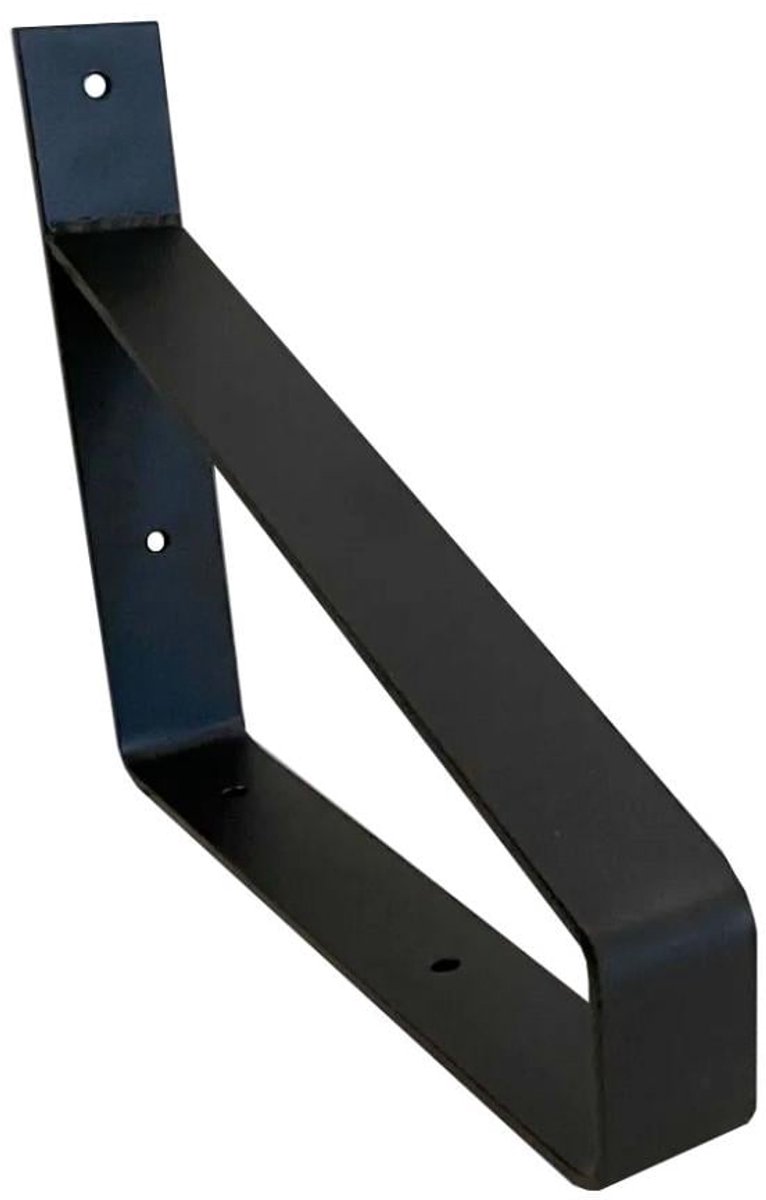 FLE - Massief stalen u-vorm muurbeugel zwart diepte 20 cm en hoogte 15 cm
