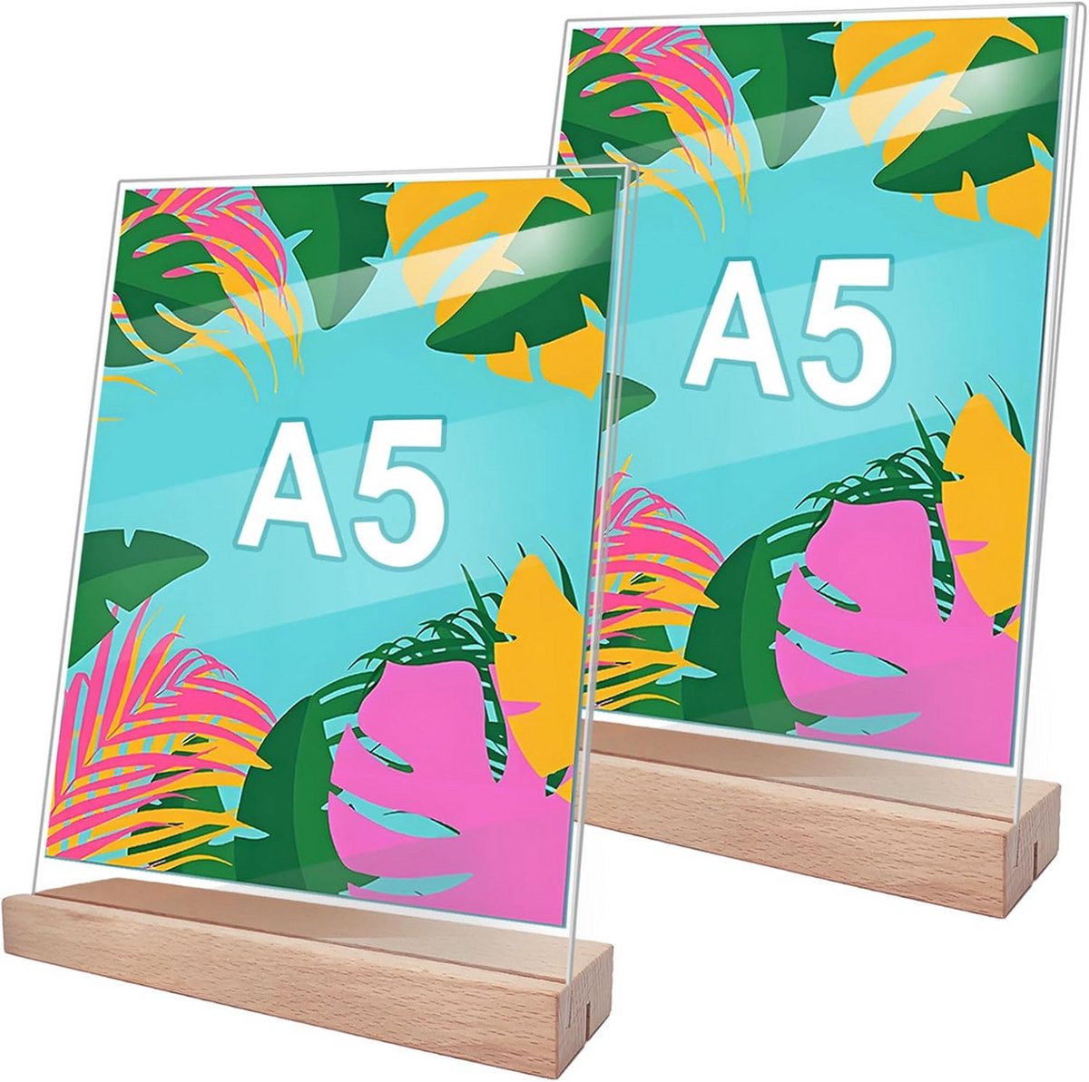 Acryl Plaatstandaards - Display Houders - Presentatie Tonen - Set van Twee - A4 Formaat