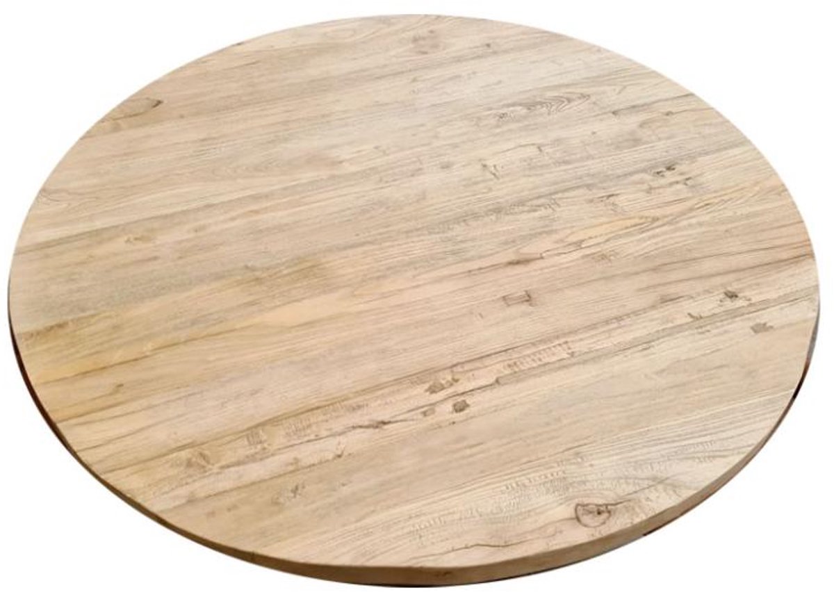 FLE - Salon tafelblad rond, diameter 70 cm en dikte 4 cm massief duurzaam elmwood