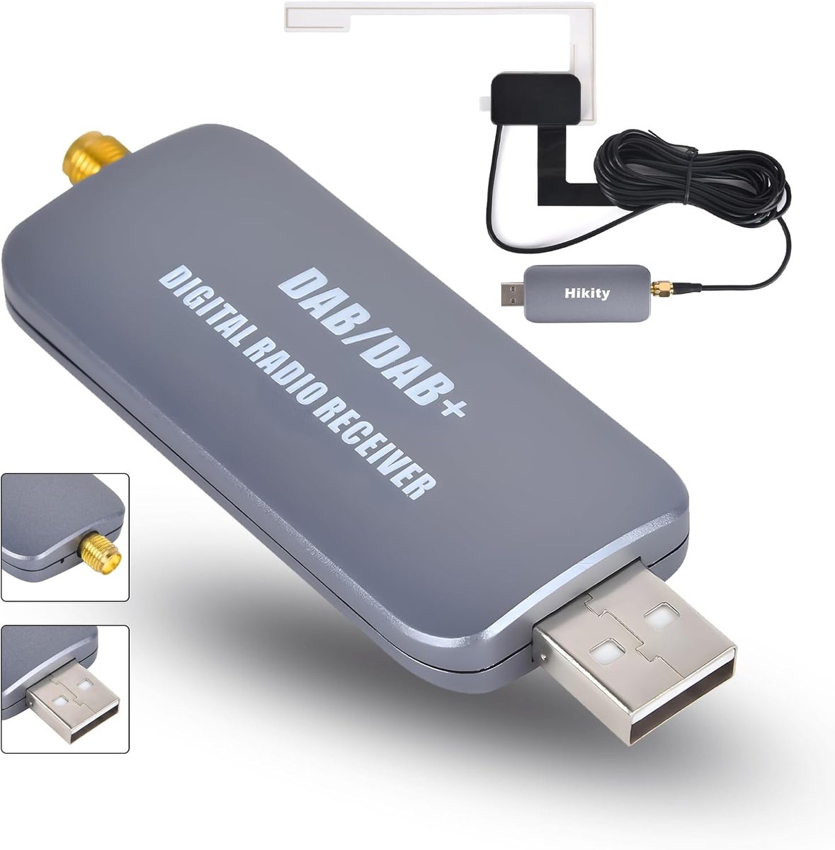 Digitale Radio Antenne - Auto DAB Dongle - Verbeter Signaal - USB Aansluiting - 21 cm Pakket