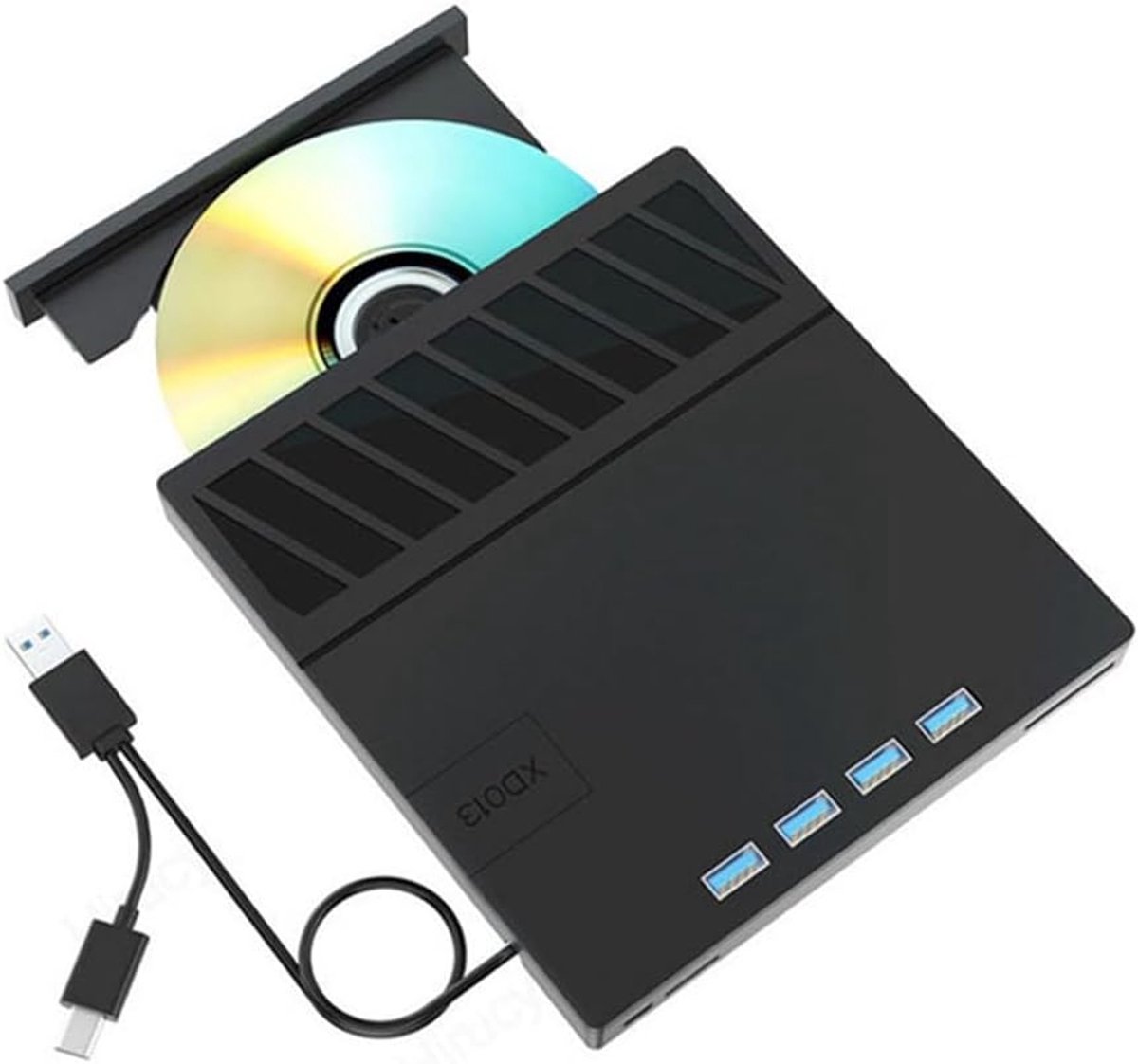 Externe Blu-ray Drive - Optische Lezer - Films Kijken - USB 3.0 Type-C - 17x17x3 cm - Zwart