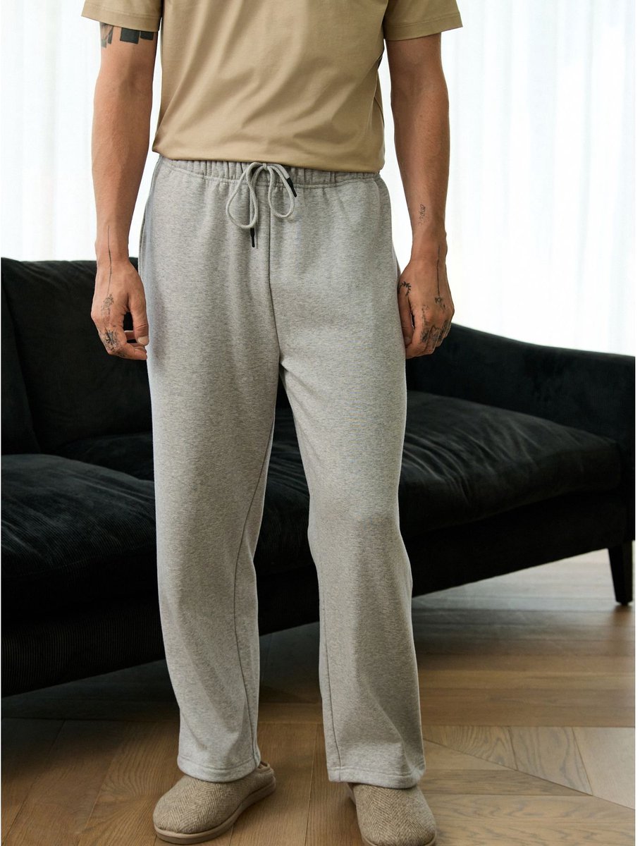Next - Heren - Velour Lined Open Hem Joggers - Grijs
