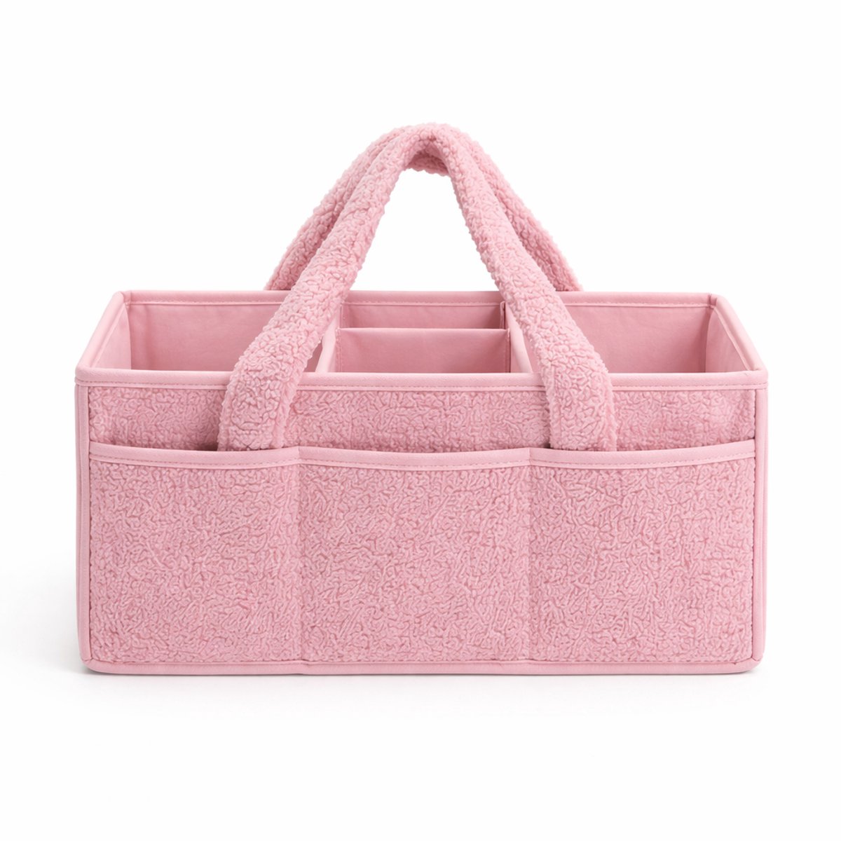 Vavida - Commodemandje - Roze - Teddy - 40 x 26 x 17 cm - Babykamer - Baby - Commode - Mandje