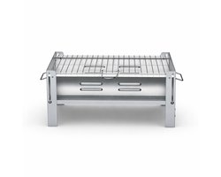 Opvouwbare BBQ 40x30x31CM - Houtskool Barbecue - Tafelgrill - Draagbare opvouwbare grill met rooster - Portable Vouw Barbecue - Festival BBQ - Camping - Chroom