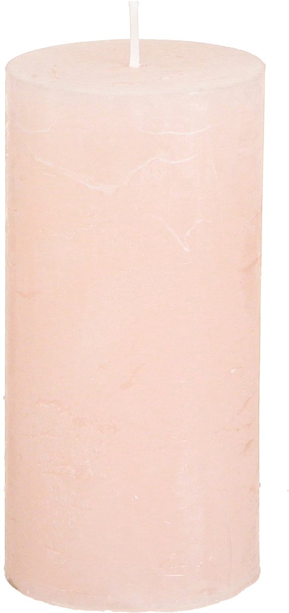 Viana Stompkaarsen, effen lichtroze, 50x100mm, set van 4, paaskaarsen, tafel