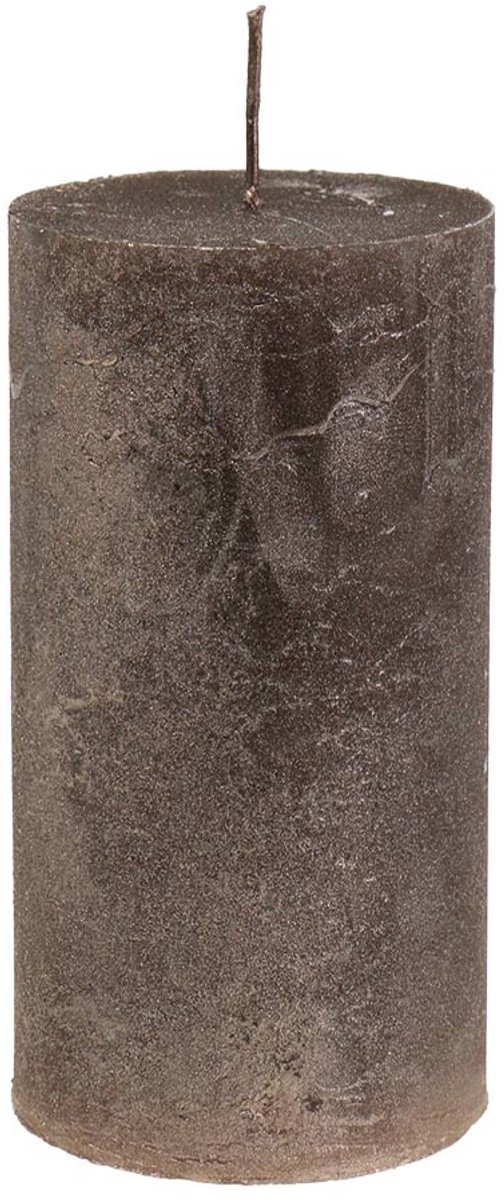 Viana Effen pilaarkaarsen, koper metallic, decoratief, 50×100mm, set van 4
