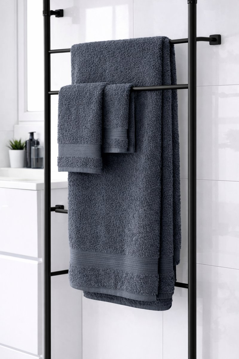 LuxTowels Handdoek Set 3-Delig Donker grijs 600gr – Gezichtshanddoek 40x60 cm, Handdoek 50x90 cm & Badhanddoek 70x140 cm – Zacht & Absorberend Katoen – Luxe Badkamer Set