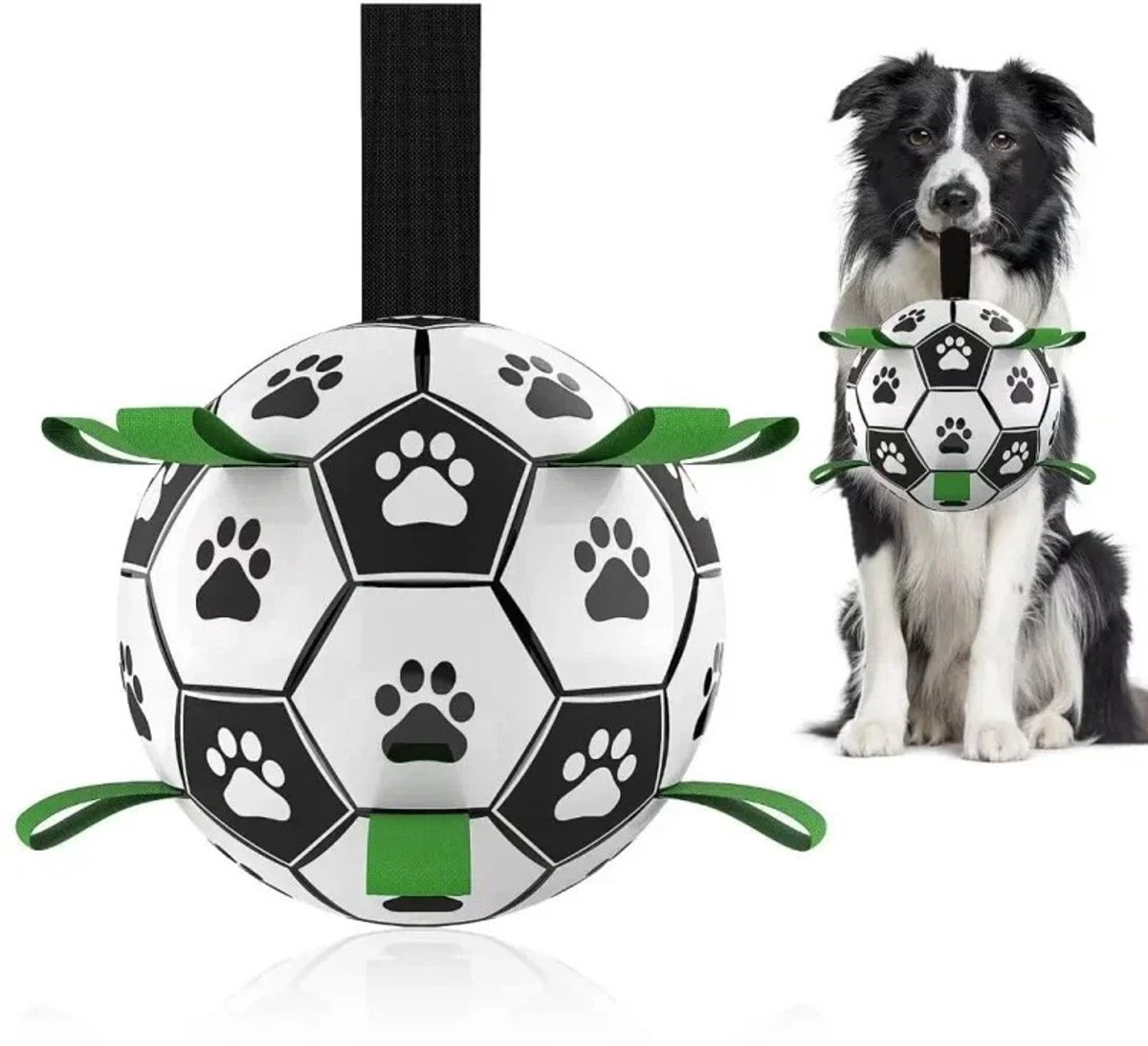 WiseGoods Premium Hondenvoetbal Met Touw Ø 15CM – Interactieve Opblaasbare Speelbal Voor Honden – Hondenspeelgoed Binnen & Buiten