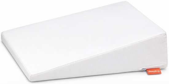 sleepling bed wigkussen - 45x90 cm comfortschuimkussen - incl. hoes van polyester - als refluxkussen, matraswig, bedverhoger of ondersteuningskussen - Made in EU - 45 x 90 x 15 cm - wit