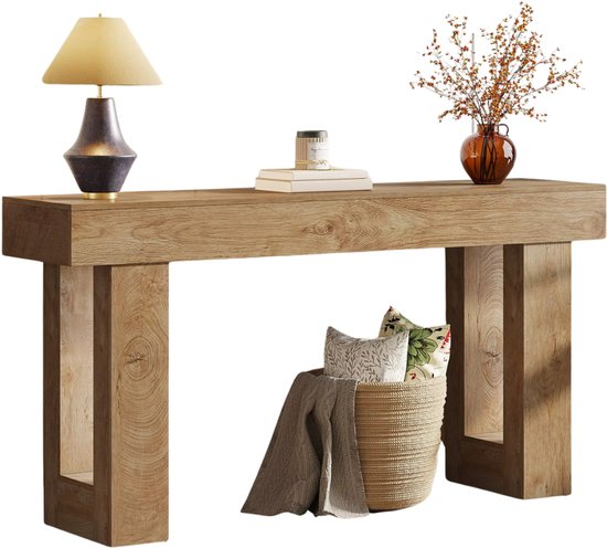 HHHK - Haltafel - Wandtafel - Sidetable - Hout - Bruin - Sidetable Landelijk- 35x160x85cm - Console Tafel - Hal - Dressoir