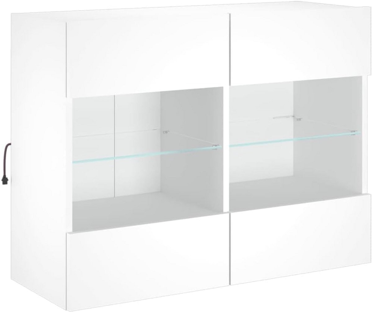 Zwevend TV Meubel met LED Verlichting Wit